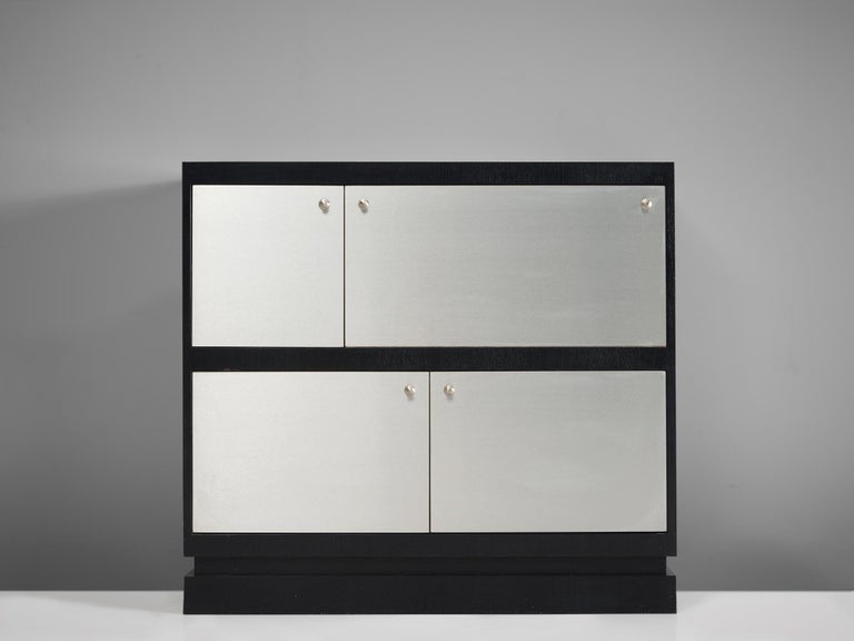 De Coene Minimalist Highboard in Brushed Aluminum and Ash