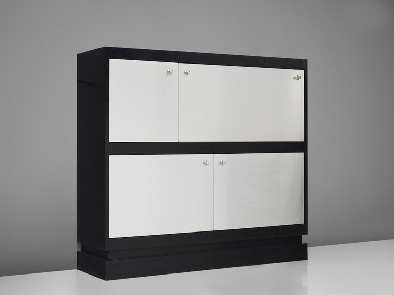 De Coene Minimalist Highboard in Brushed Aluminum and Ash