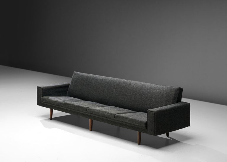 Danish Sofa in Dark Grey Upholstery