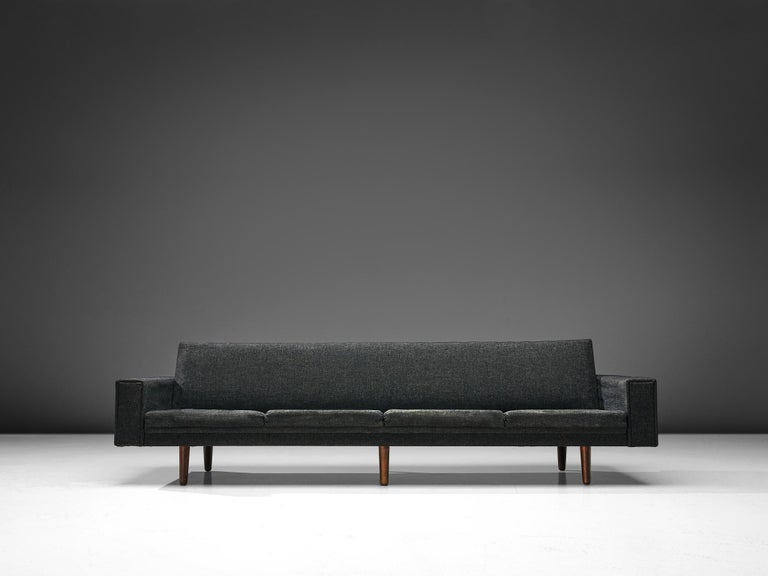 Danish Sofa in Dark Grey Upholstery