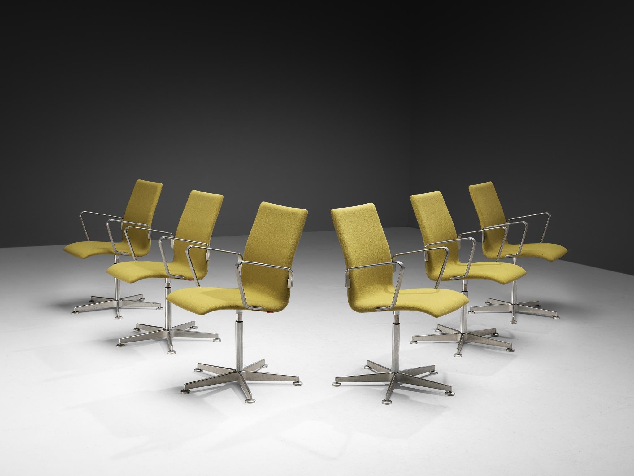 Arne Jacobsen for Fritz Hansen Set of Six 'Oxford' Chairs