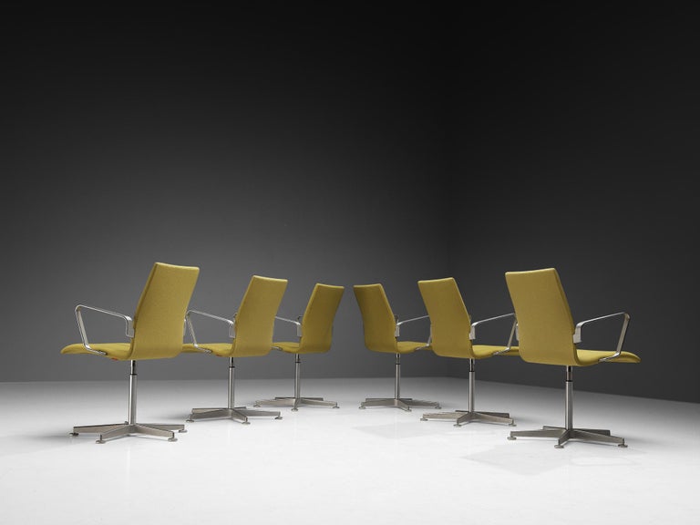 Arne Jacobsen for Fritz Hansen Set of Six 'Oxford' Chairs