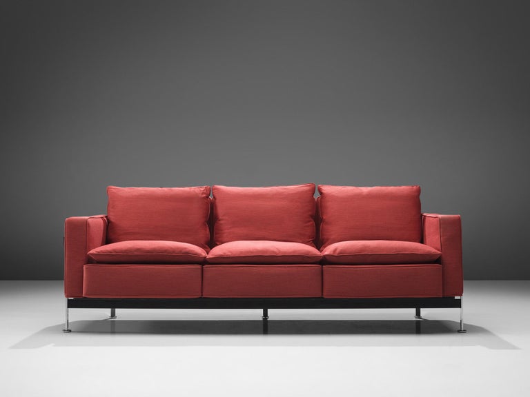 Robert Haussmann for De Sede Sofas in Red Upholstery