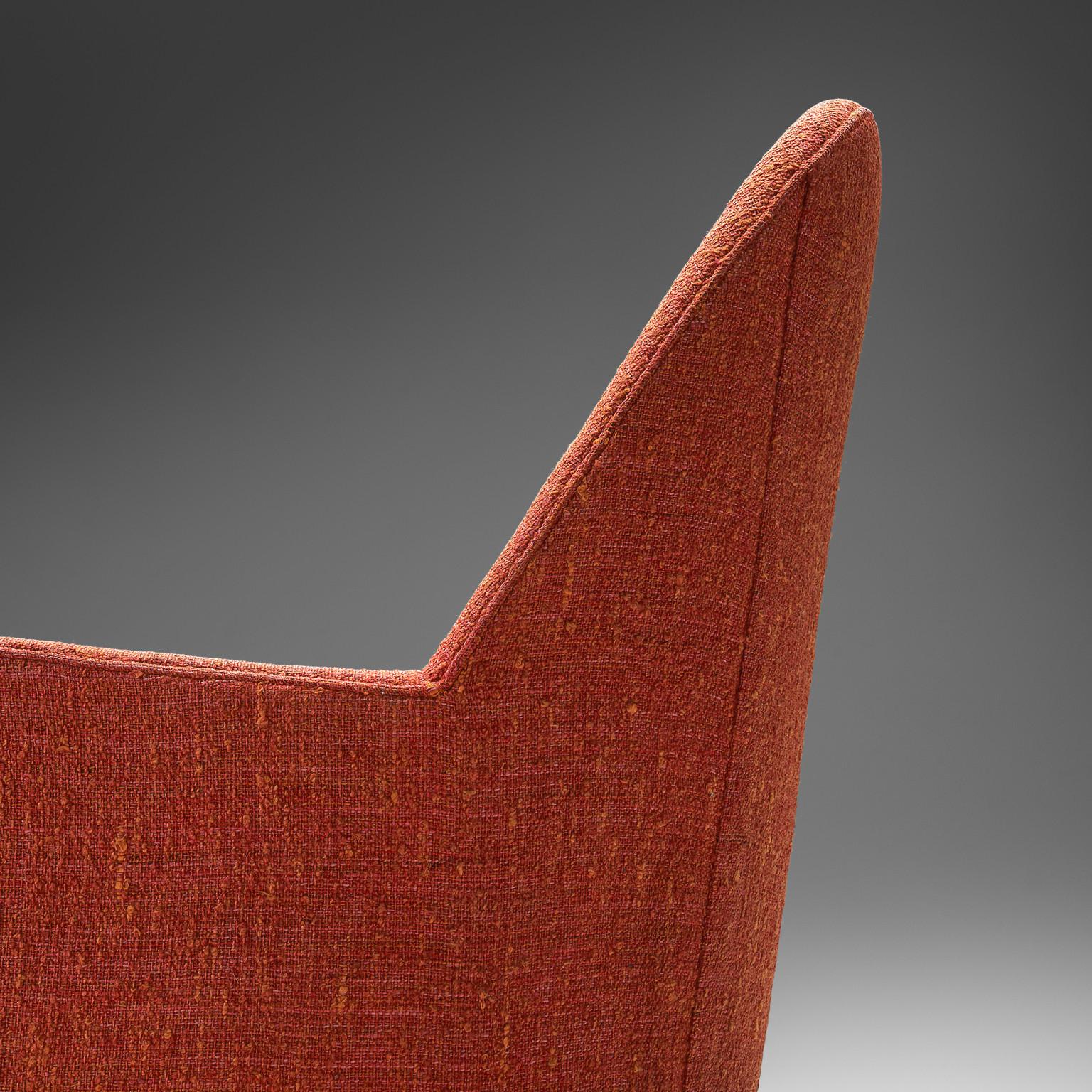 1960s Selig Swivel Cathedral Chair in Red Upholstery and Wood