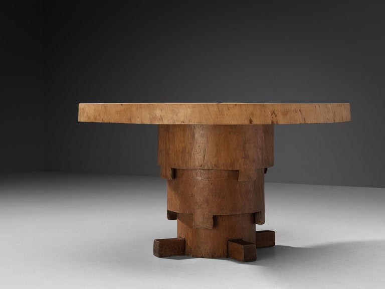 Unique José  Zanine Caldas 'Denuncia' Hand Carved Dining Table