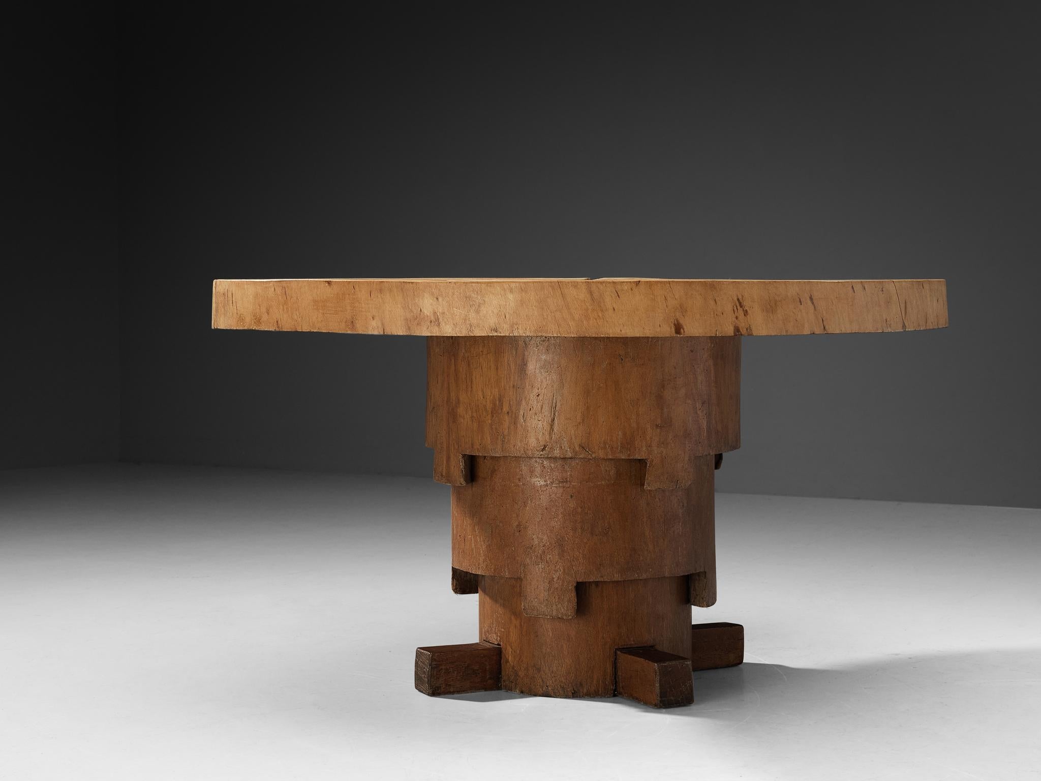 Unique José  Zanine Caldas 'Denuncia' Hand Carved Dining Table