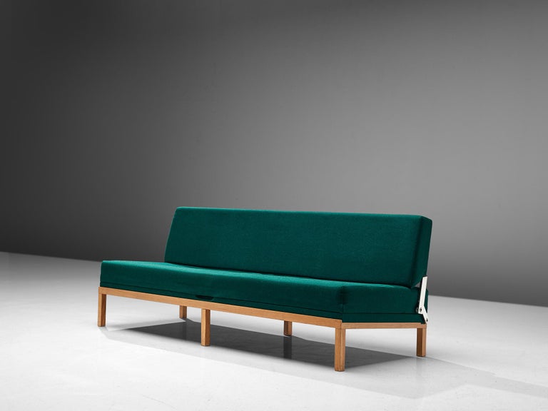 Johannes Spalt 'Constanze' Daybed Sofa in Forest Green Upholstery and Cherry