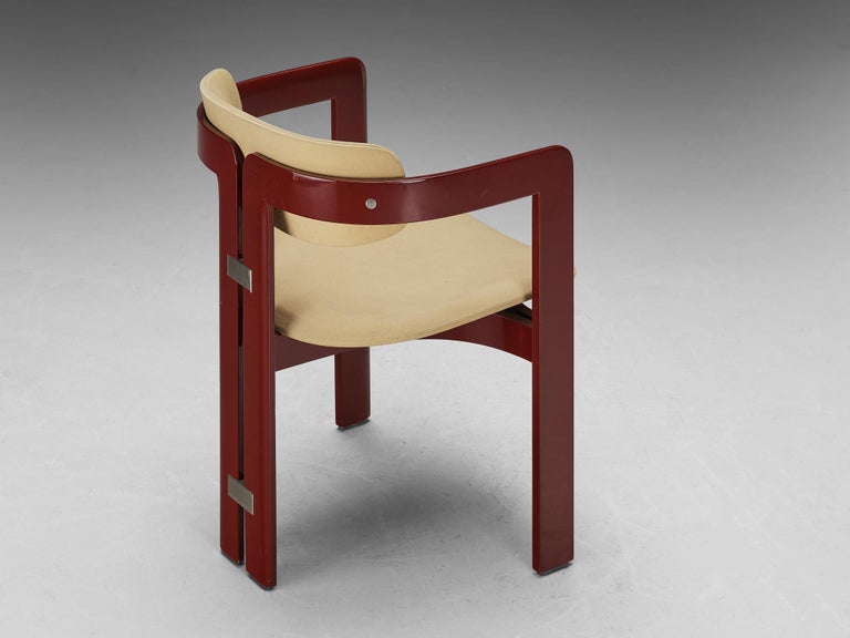 Augusto Savini 'Pamplona' Chair with Burgundy Glossed Frame