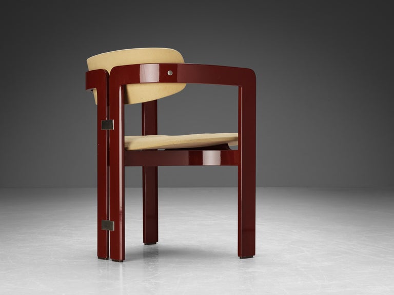 Augusto Savini 'Pamplona' Chair with Burgundy Glossed Frame