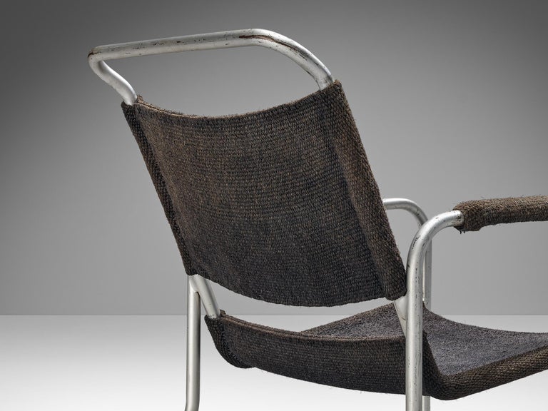 Bas Van Pelt Tubular Armchair in Original Grey Sisal