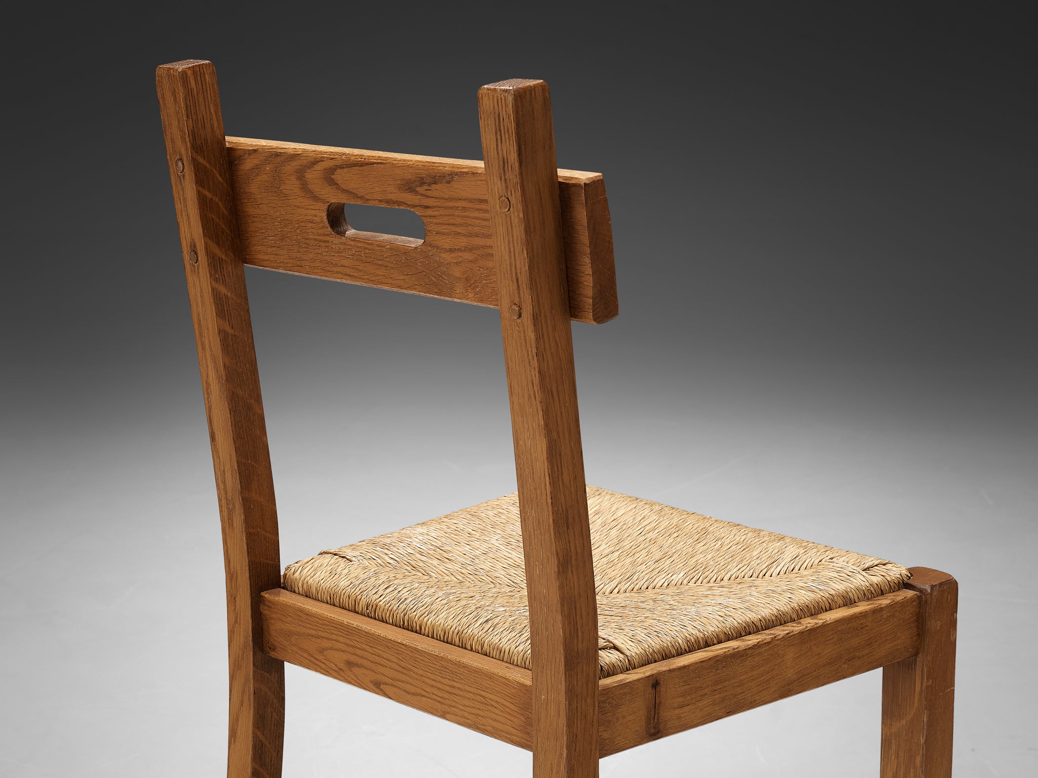 Belgian Dining Chair in Oak and Straw