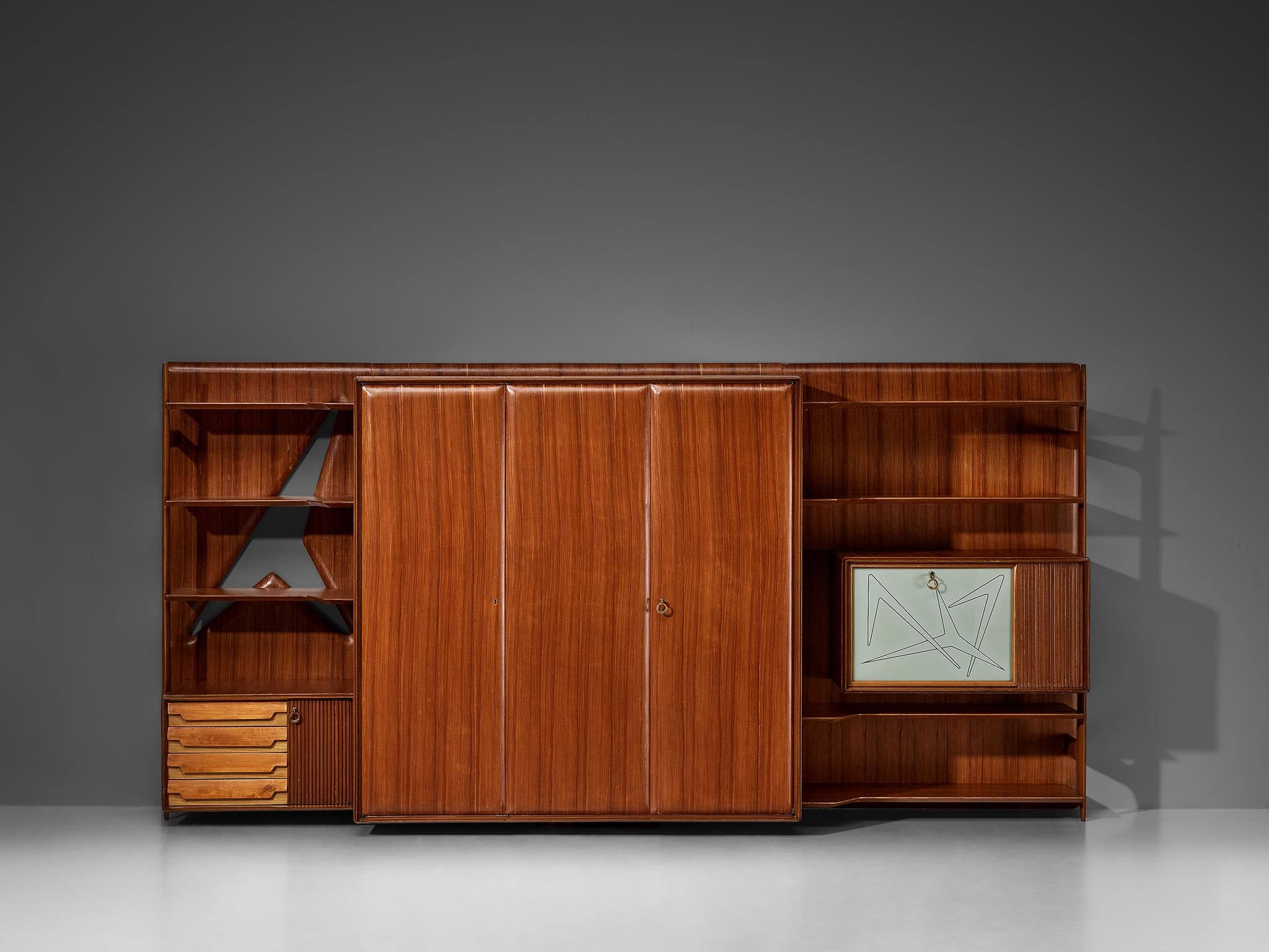 Large Versatile Italian Wall Unit in Teak