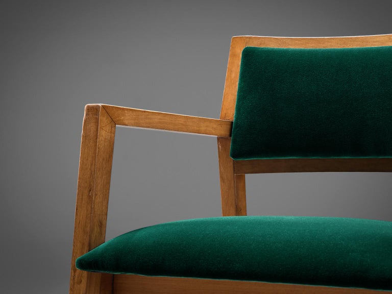 Set of Palle Suenson Side Table in Solid Teak with Edward Wormley Armchairs