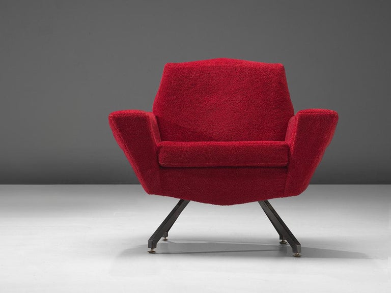 Studio APA for Lenzi Lounge Chair in Red Upholstery