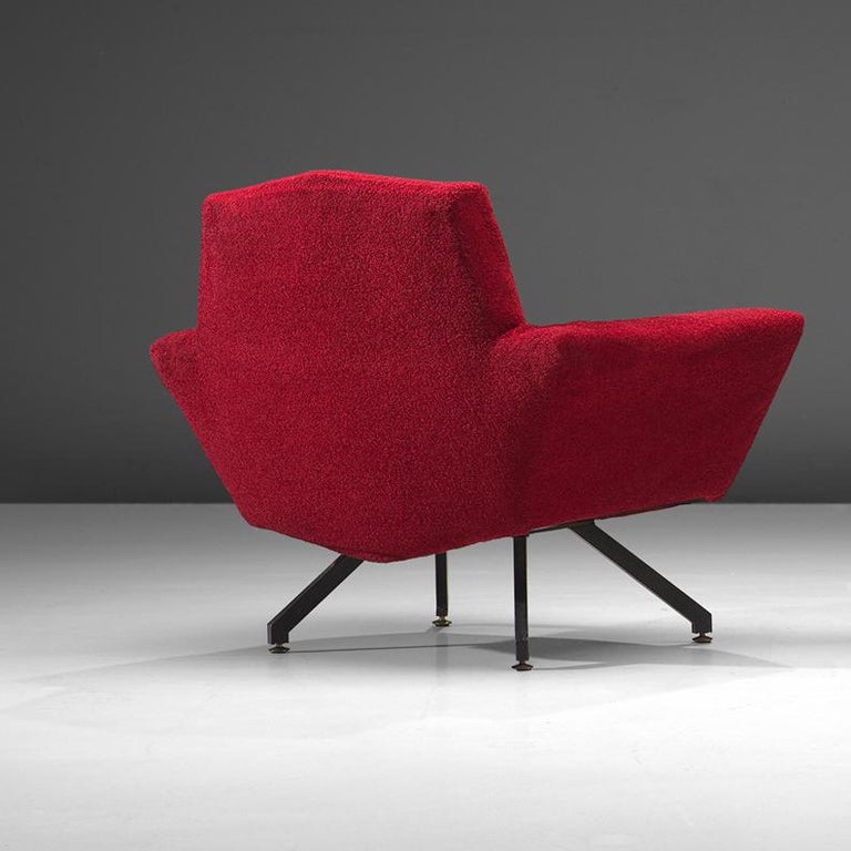 Studio APA for Lenzi Lounge Chair in Red Upholstery