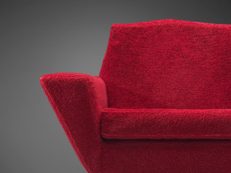 Studio APA for Lenzi Lounge Chair in Red Upholstery