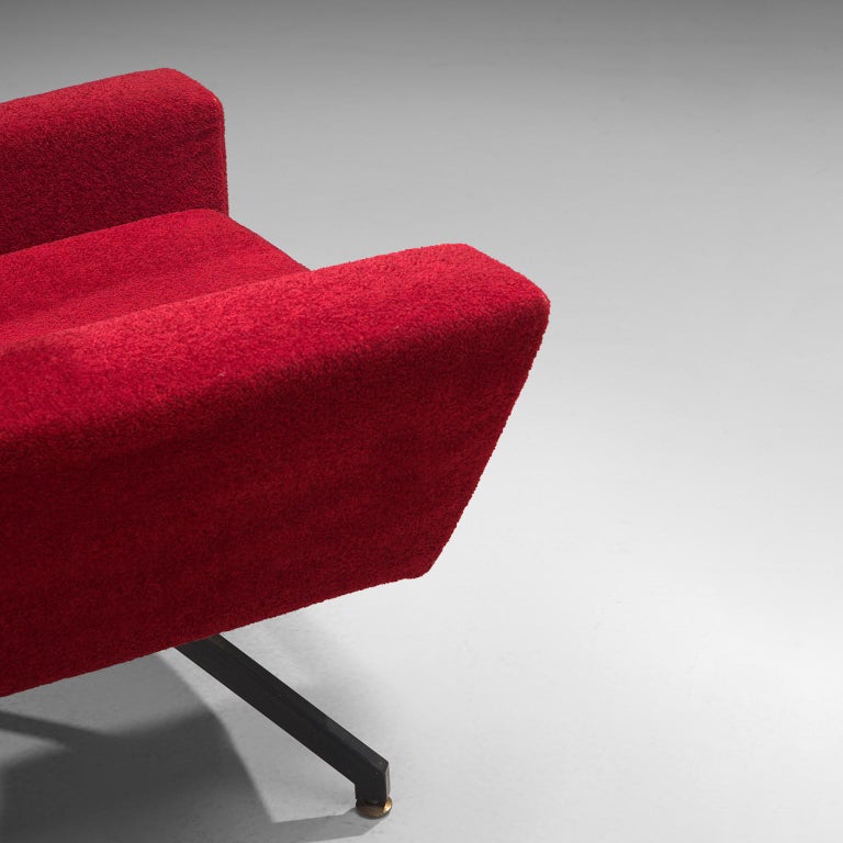 Studio APA for Lenzi Lounge Chair in Red Upholstery