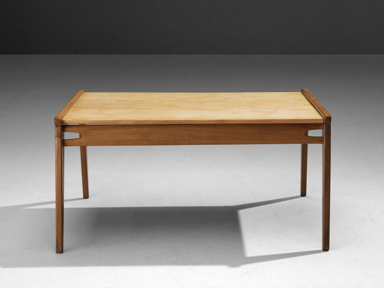 Danish Minimalistic Coffee Table in Oak and Maple