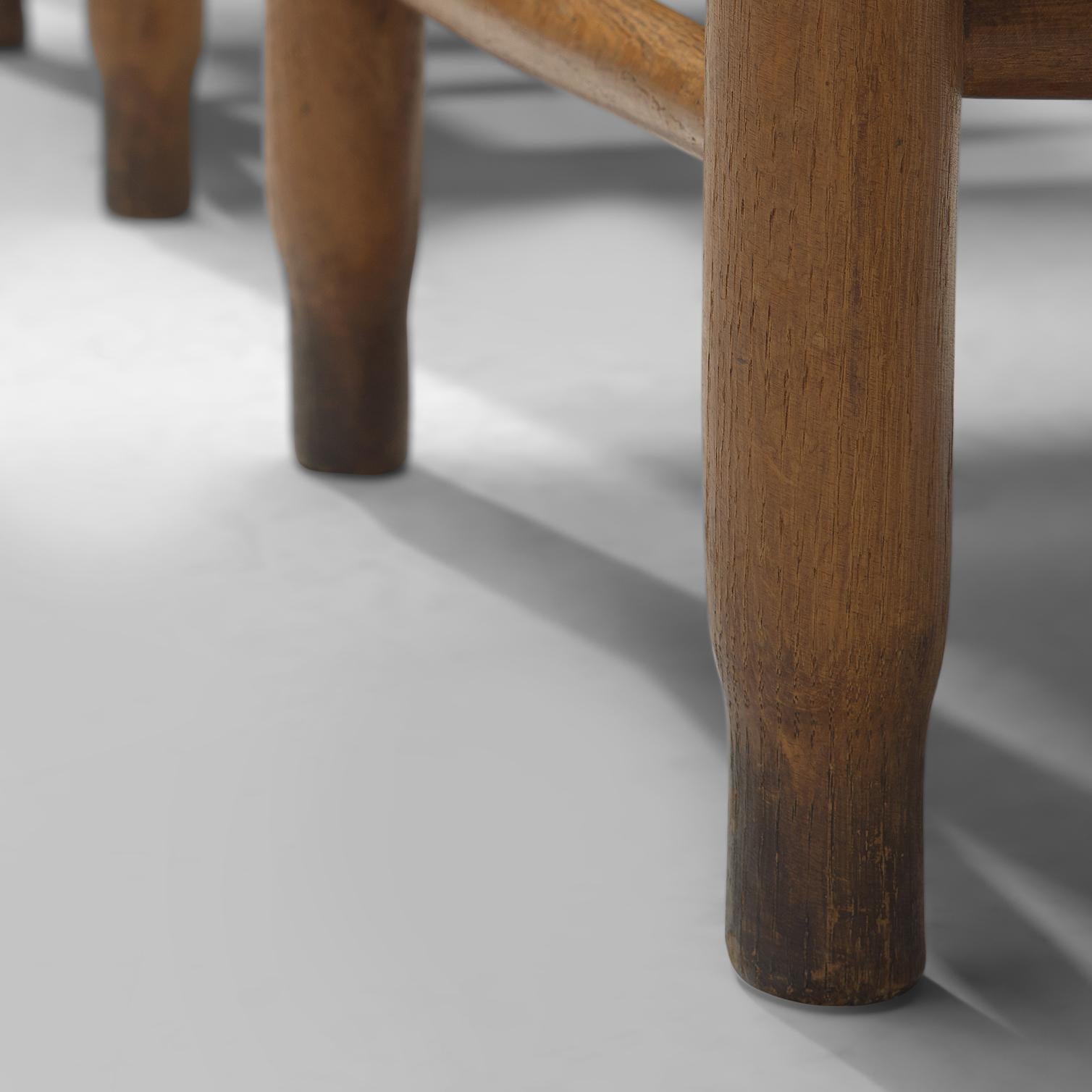 Rustic Danish Chairs in Straw and Oak