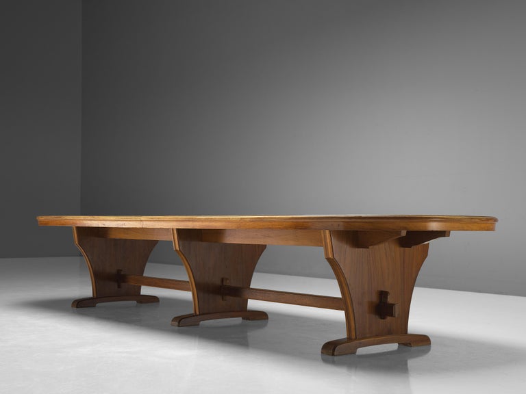 Large Oval Conference Table in Walnut 15ft