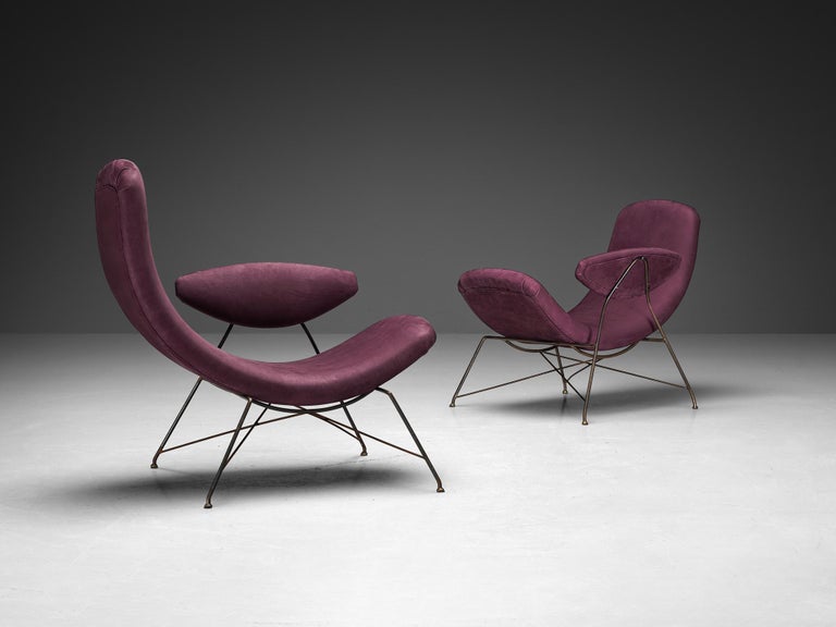 Martin Eisler & Carlo Hauner Early Edition 'Reversible' Chairs in Leather