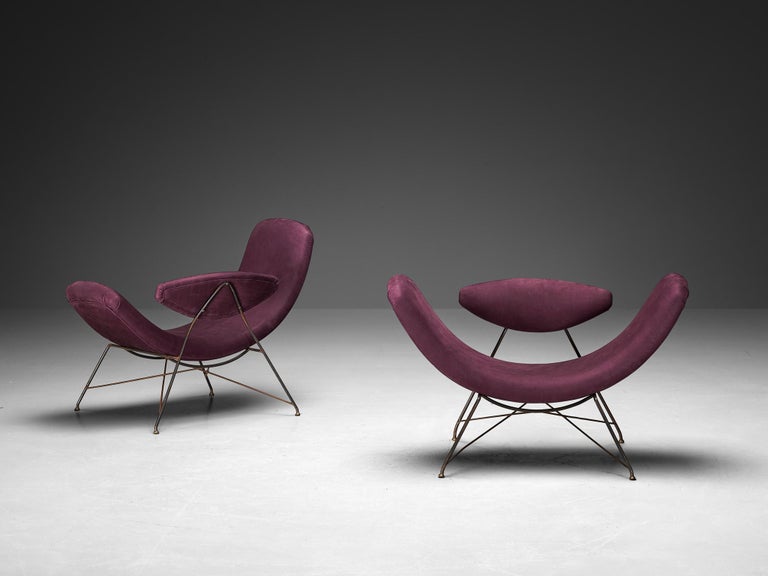 Martin Eisler & Carlo Hauner Early Edition 'Reversible' Chairs in Leather