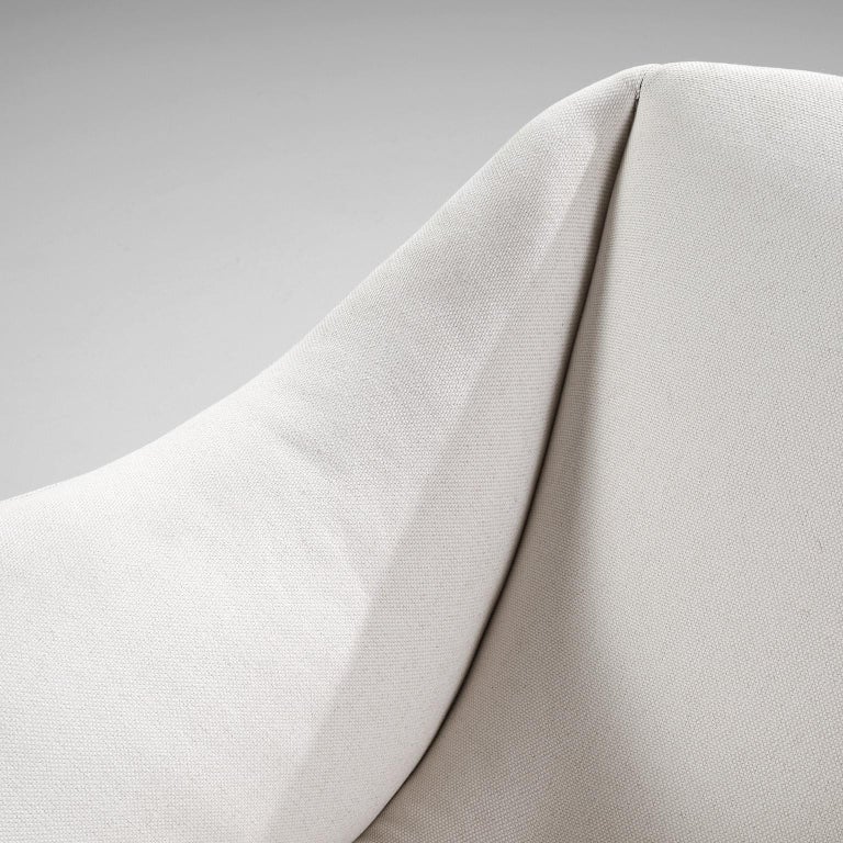 Carlo Hauner and Martin Eisler for Forma 'Conchinha' Lounge Chairs White Fabric