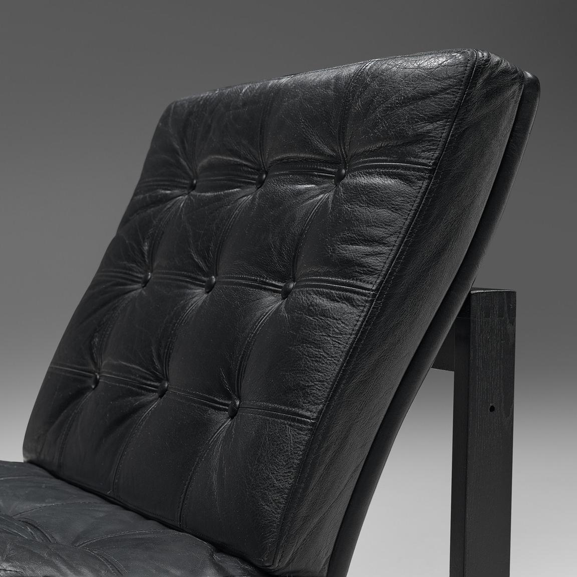 Gjerløv-Knudsen and Lind Pair of Black Moduline Slipper Chairs