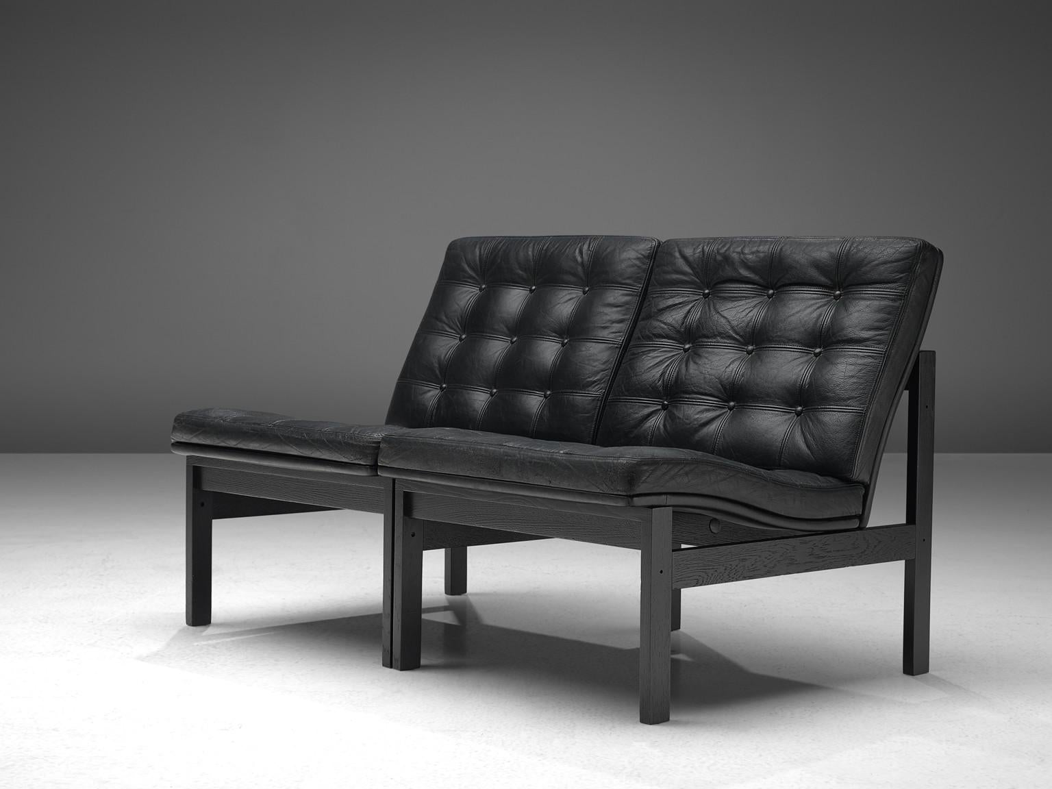 Gjerløv-Knudsen and Lind Pair of Black Moduline Slipper Chairs