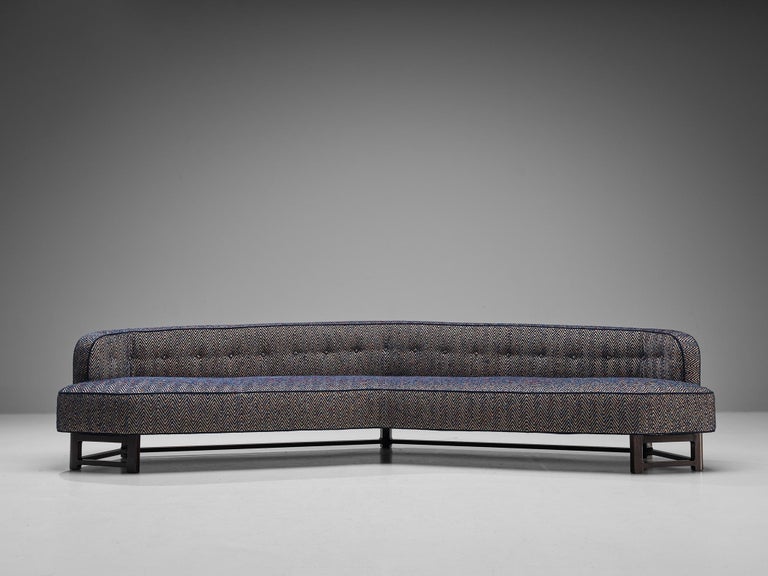 Edward Wormley Custom-Made 'Janus' Sofa in Multicolored Patterned Fabric