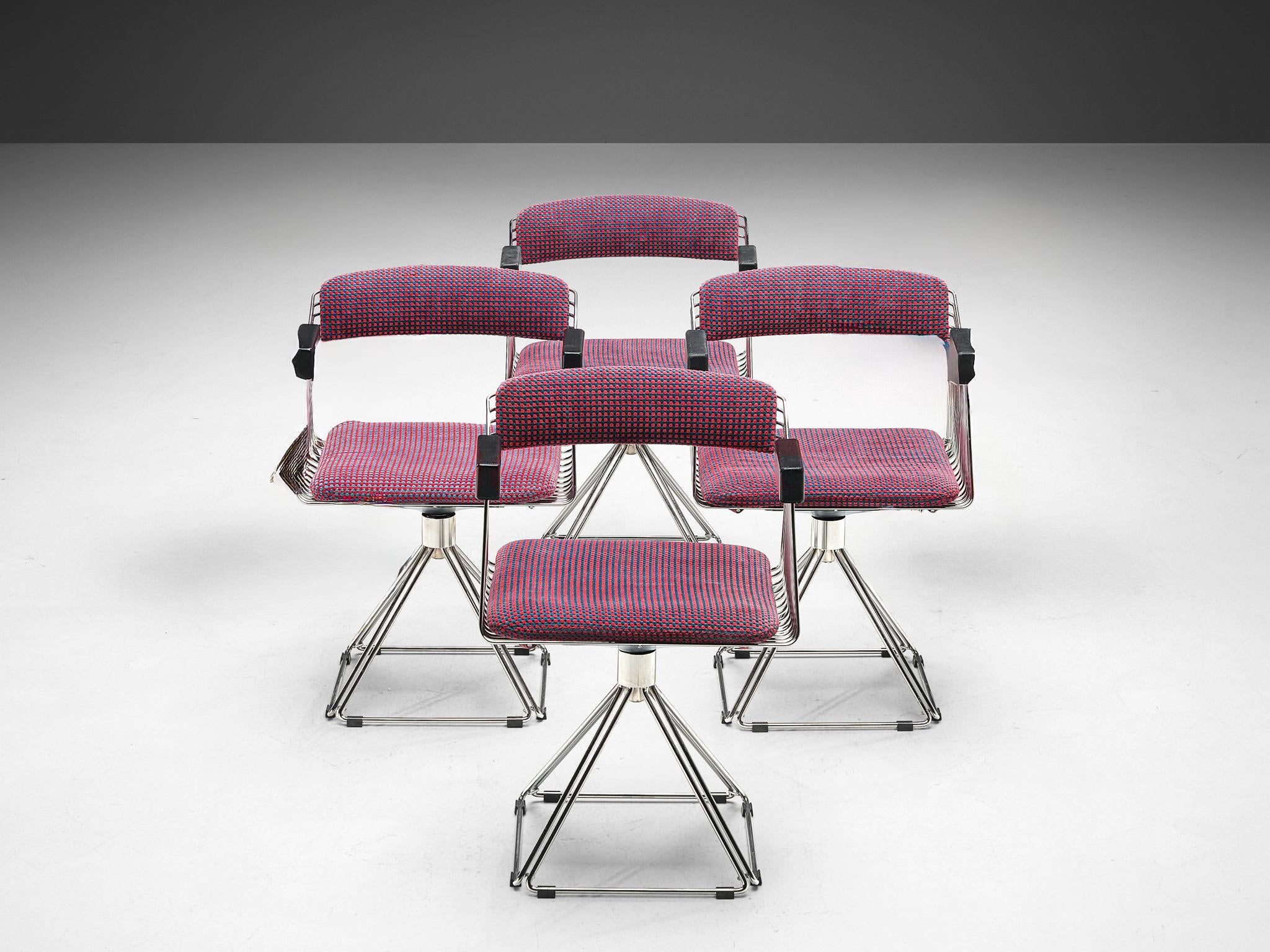 Rudi Verelst Set of Four 'Delta' Chairs in Chrome