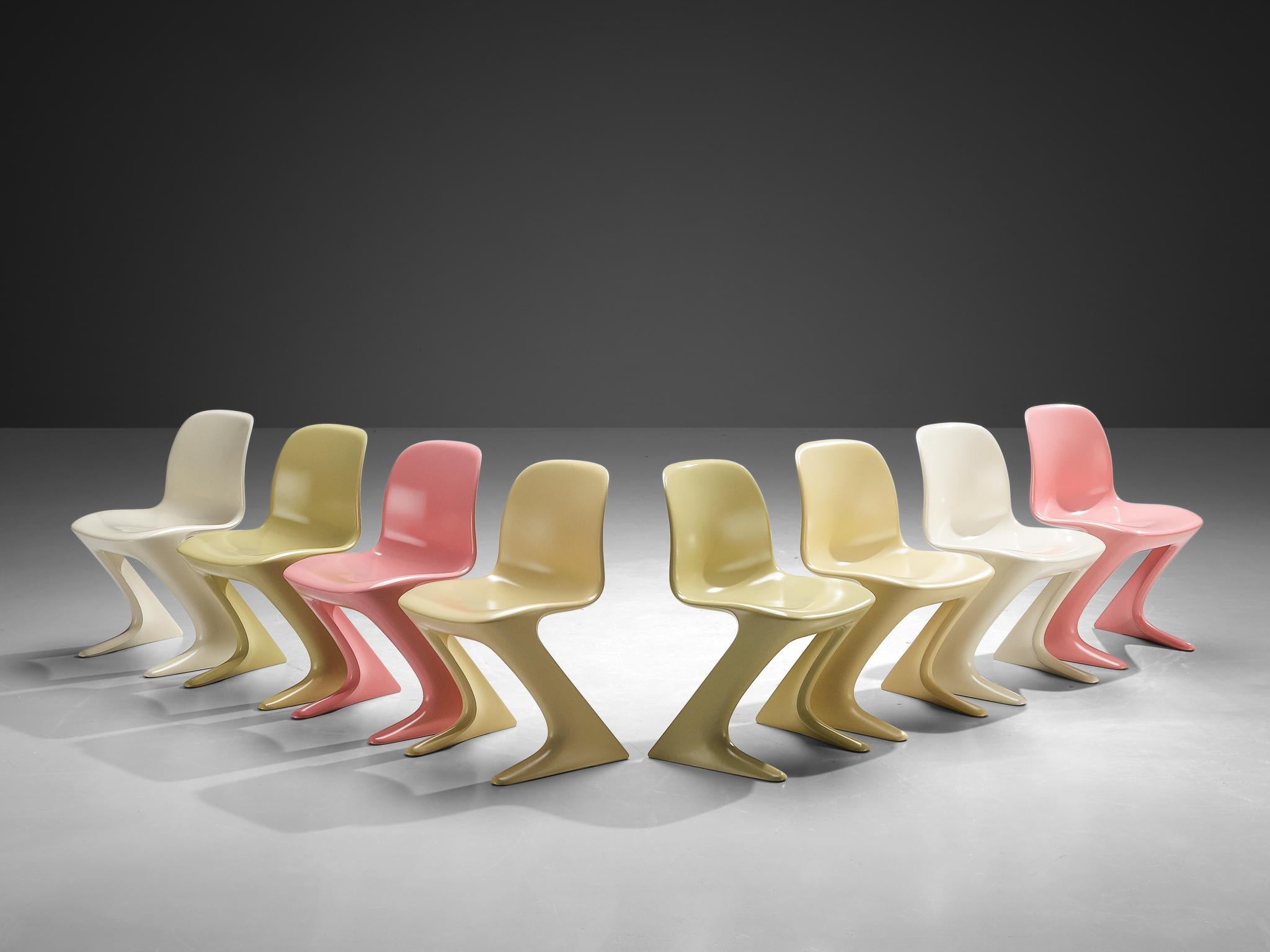 Ernst Moeckl Set of Eight Colorful 'Kangaroo' Chairs