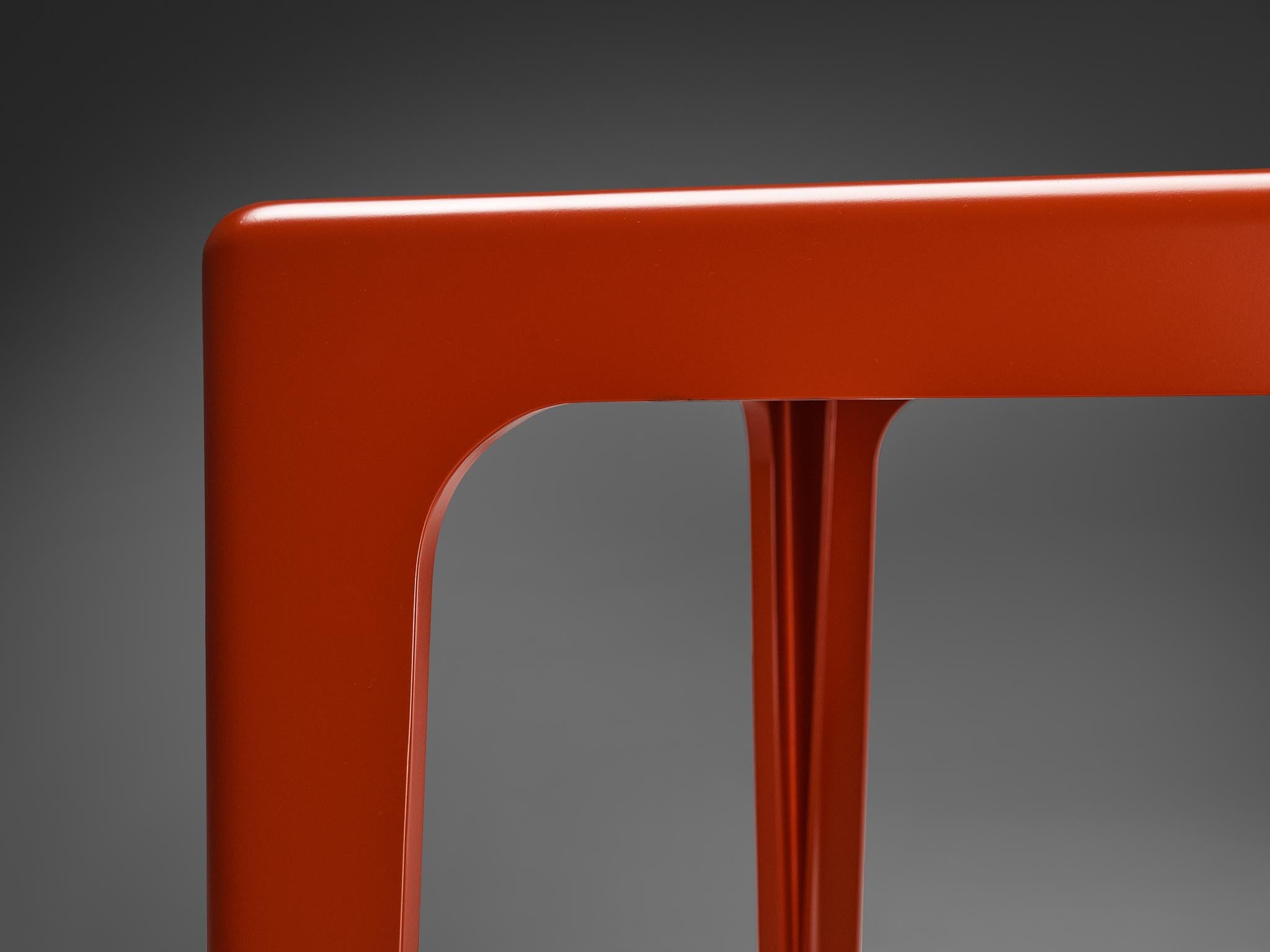 Horn Collection Post-Modern Dining Table in Red Polyurethane Plastic 1970s