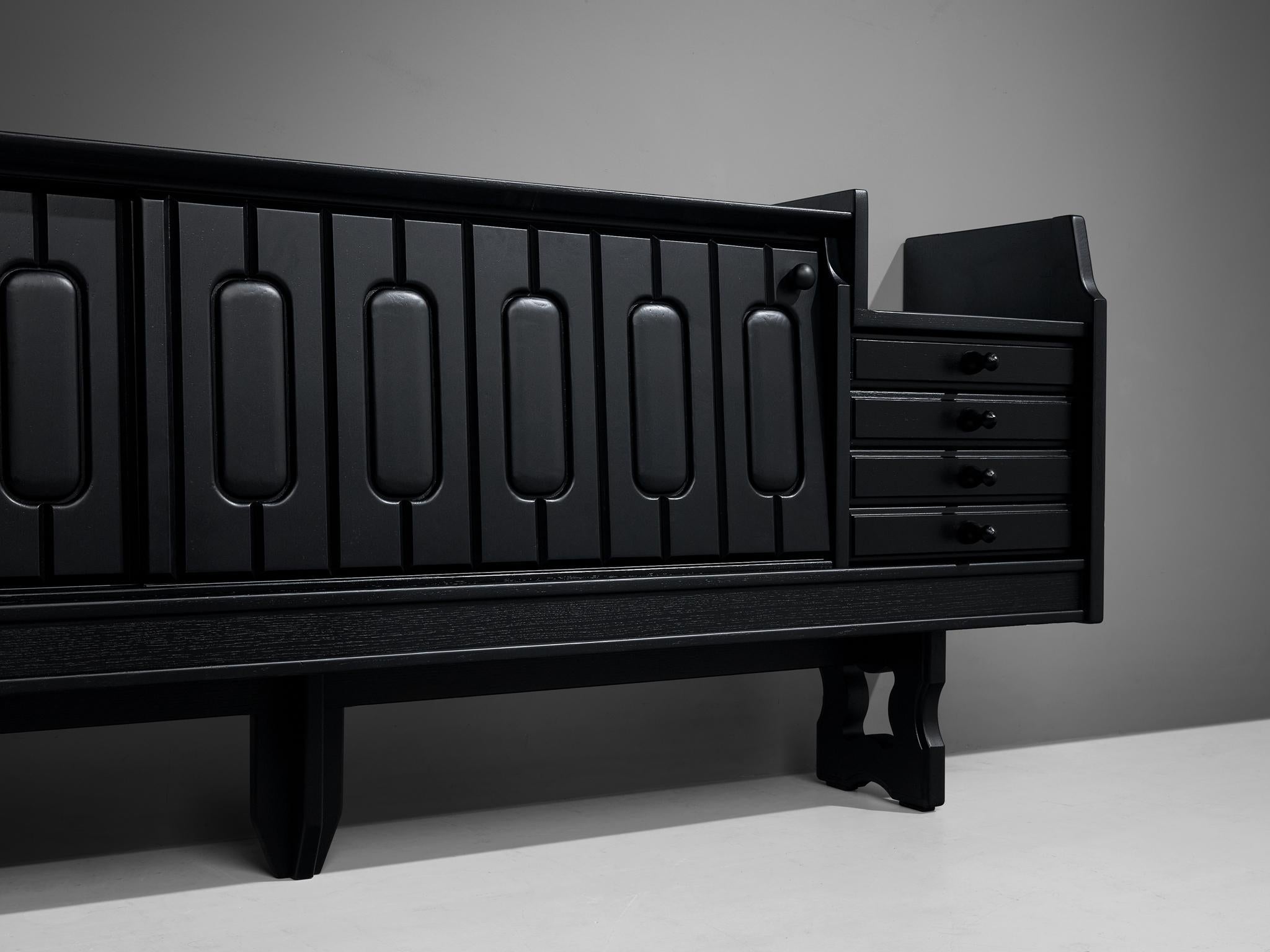 Guillerme & Chambron 'Simon' Sideboard in Black Lacquered Oak