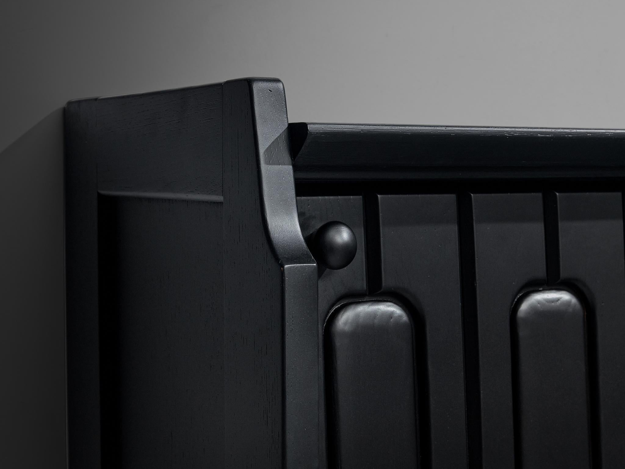 Guillerme & Chambron 'Simon' Sideboard in Black Lacquered Oak