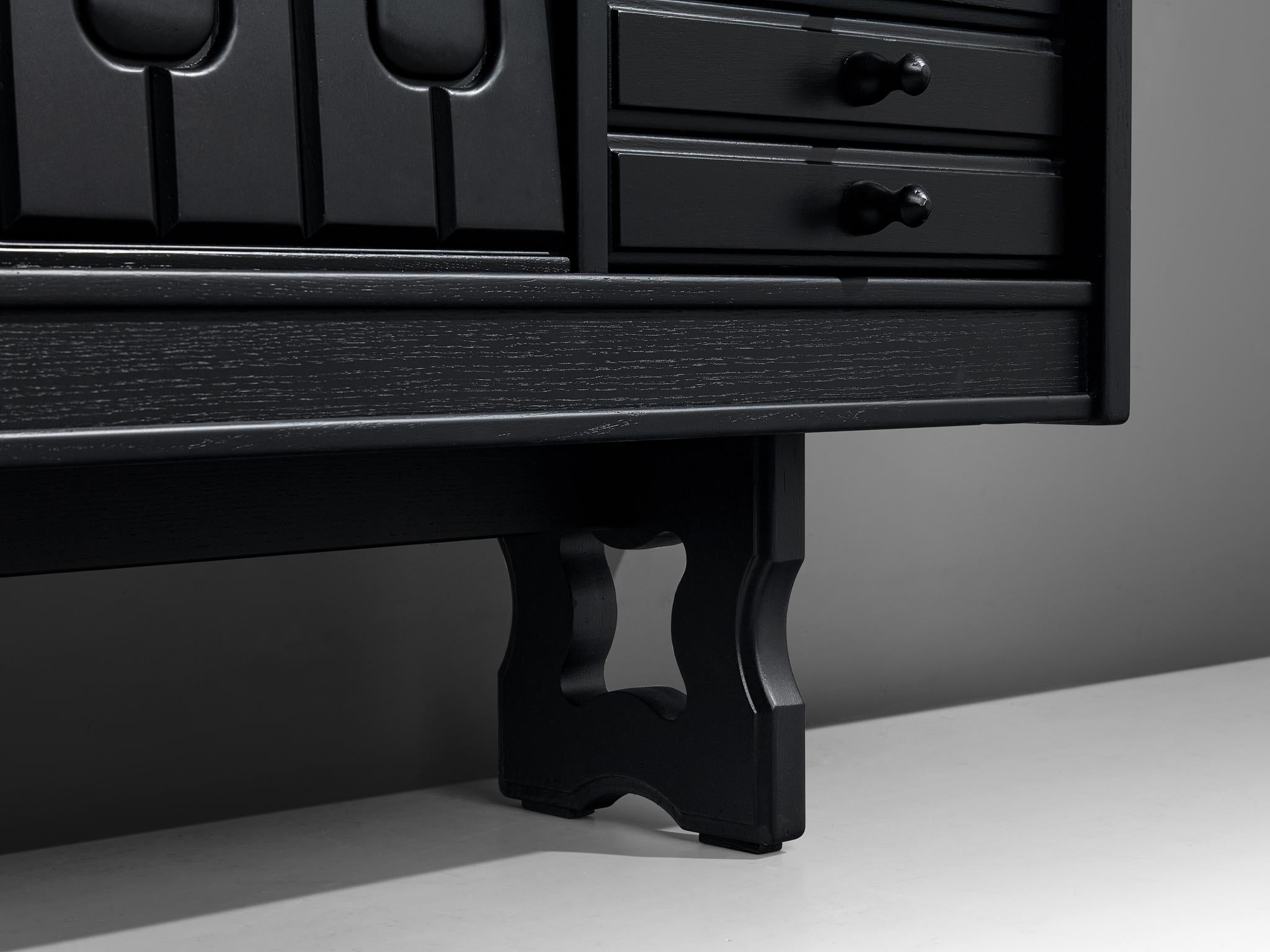 Guillerme & Chambron 'Simon' Sideboard in Black Lacquered Oak