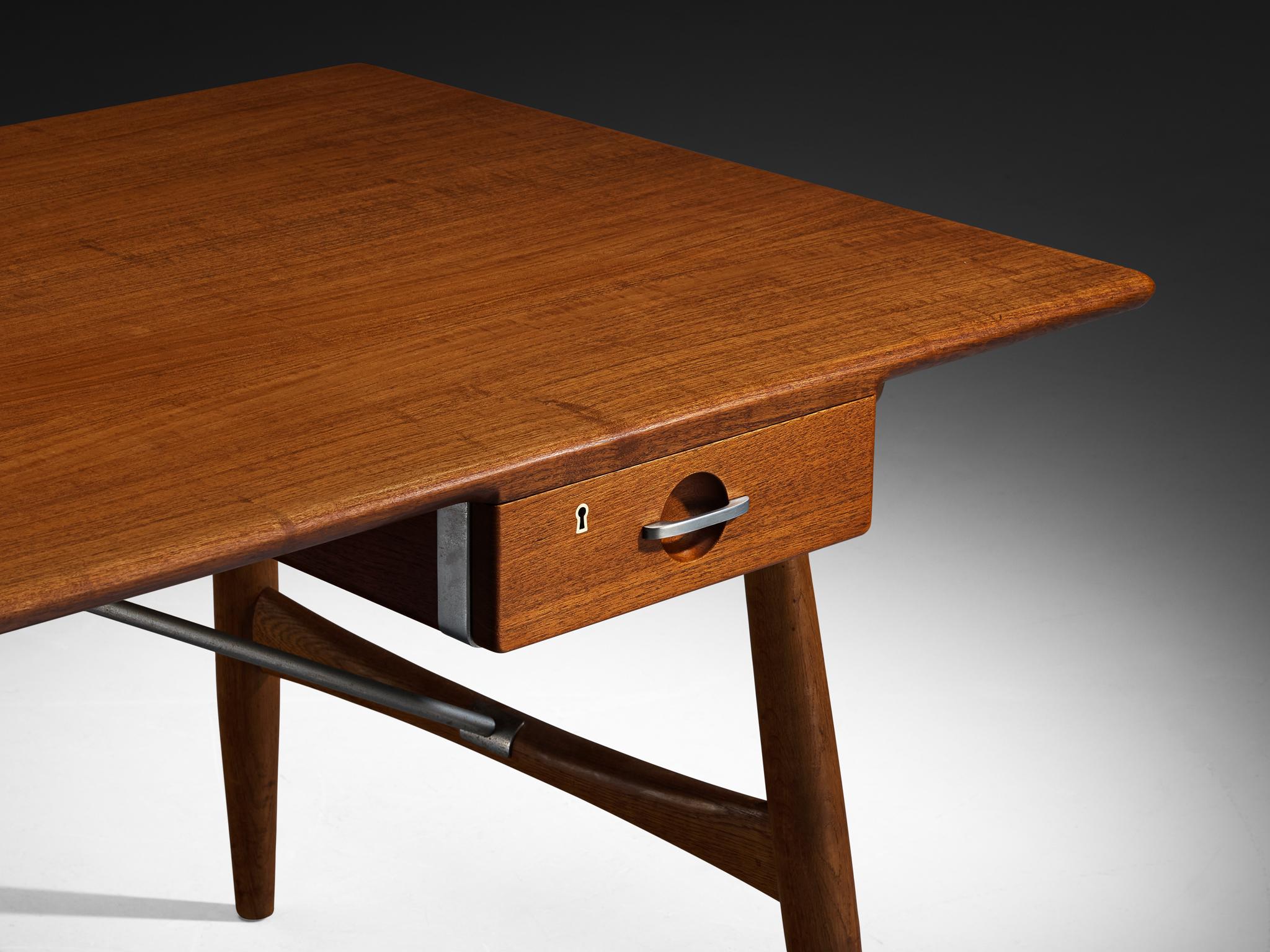 Hans J. Wegner for Johannes Hansen Rare ‘Architect’s Desk’ in Teak and Oak