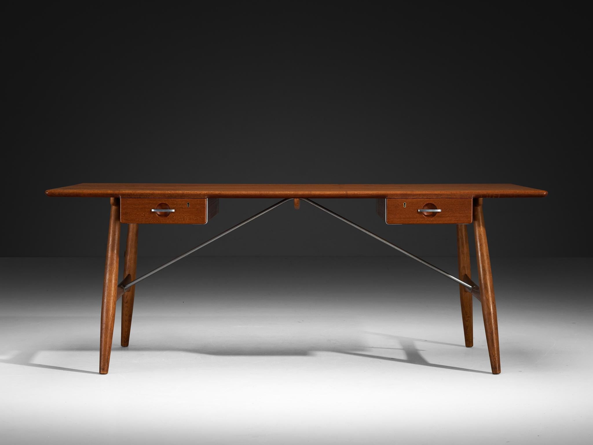 Hans J. Wegner for Johannes Hansen Rare ‘Architect’s Desk’ in Teak and Oak