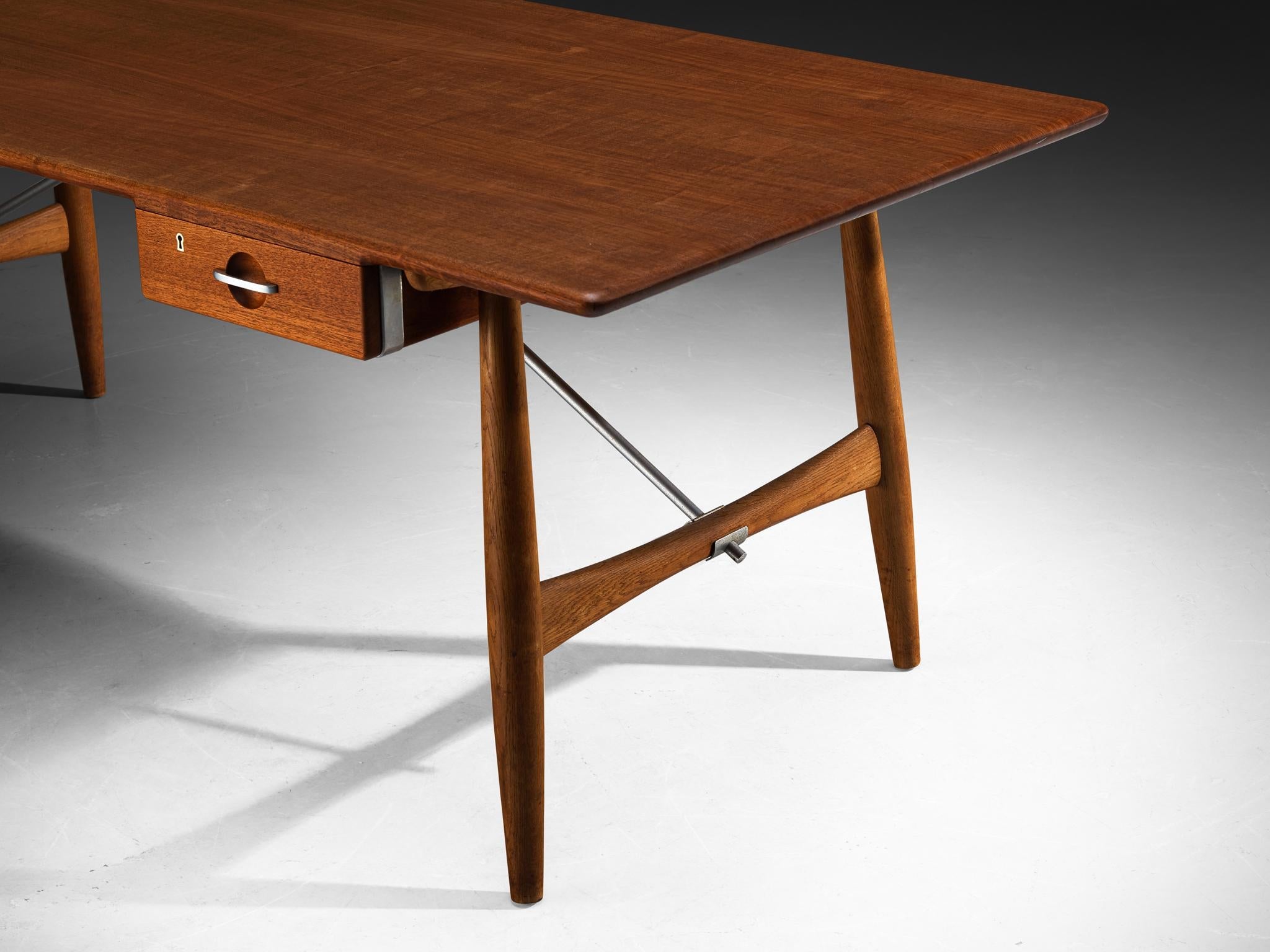 Hans J. Wegner for Johannes Hansen Rare ‘Architect’s Desk’ in Teak and Oak