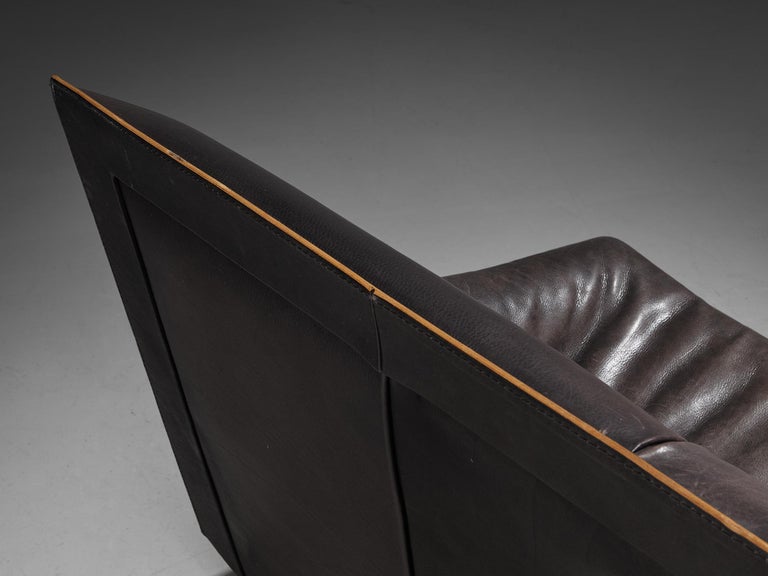 Danish Two Seater Sofa in Grey Buffalo Leather