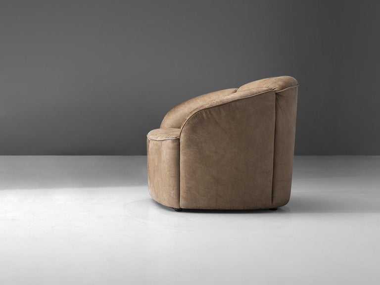 Walter Knoll 'Piccolino' Lounge Chair in Beige Brown Leather