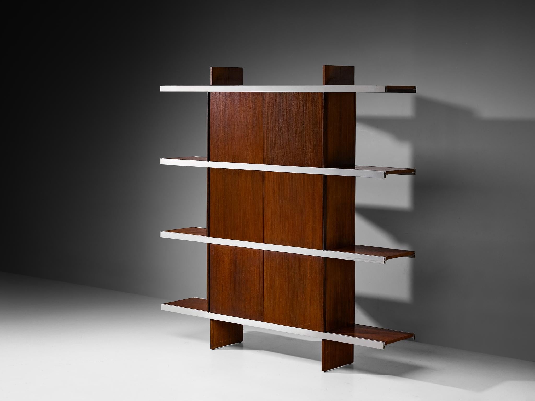 Angelo Mangiarotti Cabinet in Wood and Aluminium