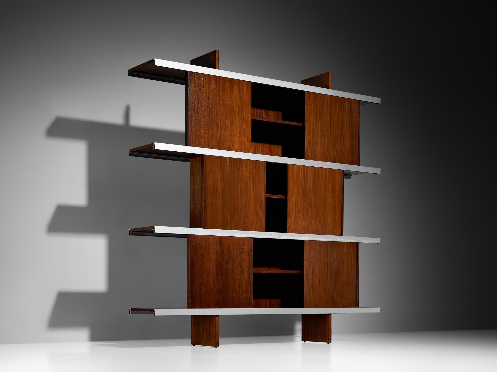 Angelo Mangiarotti Cabinet in Wood and Aluminium