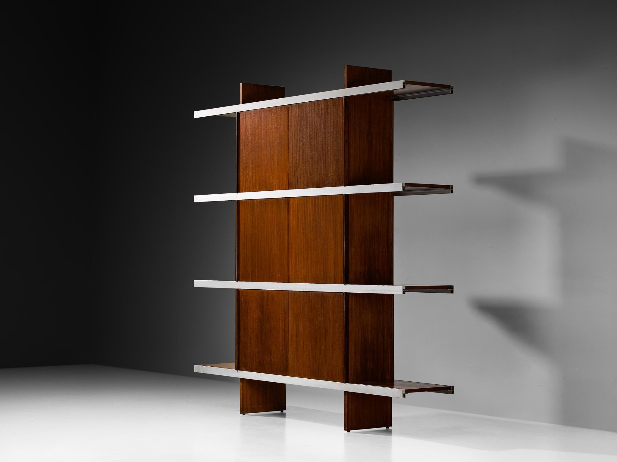 Angelo Mangiarotti Cabinet in Wood and Aluminium