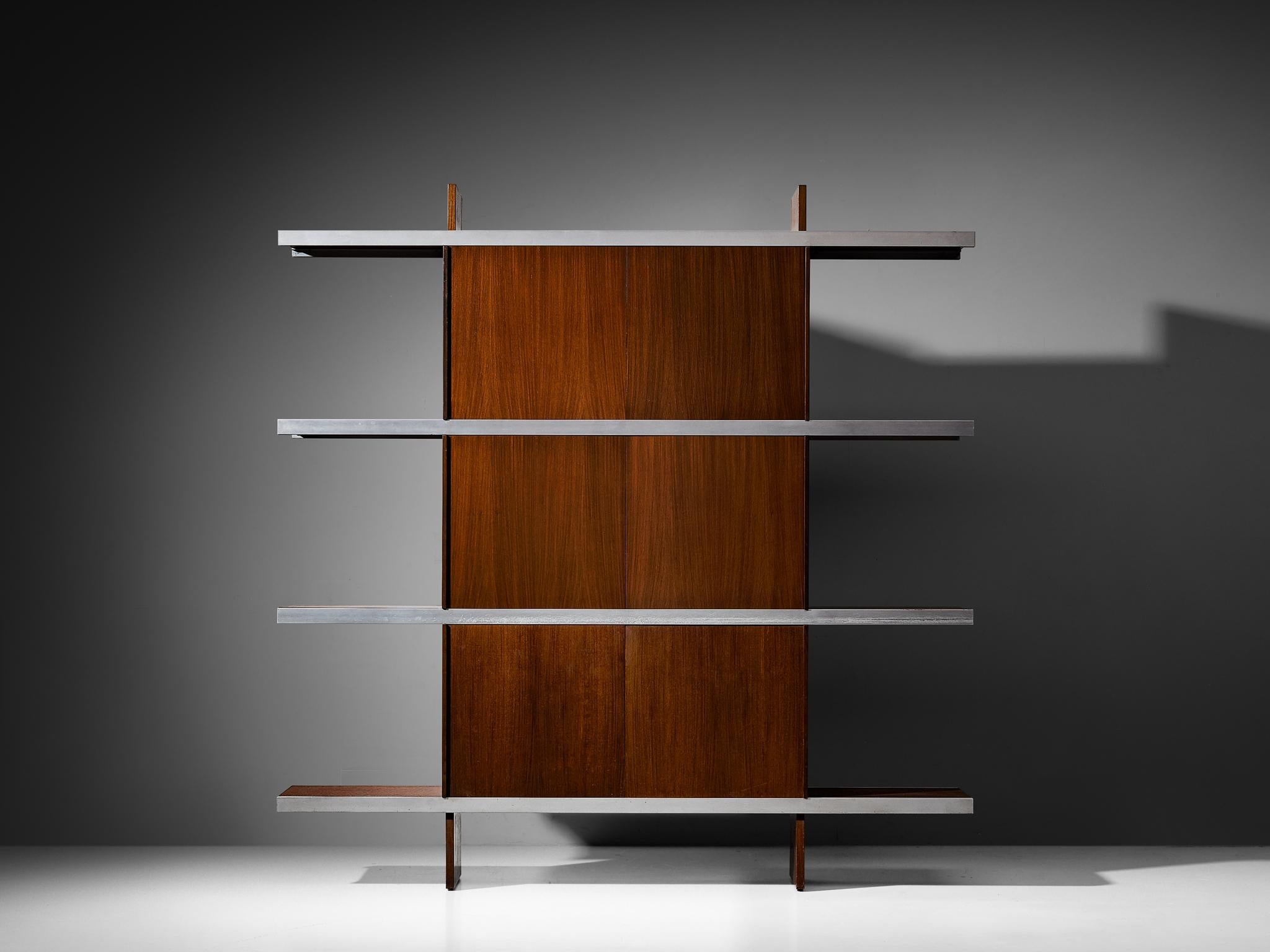 Angelo Mangiarotti Cabinet in Wood and Aluminium