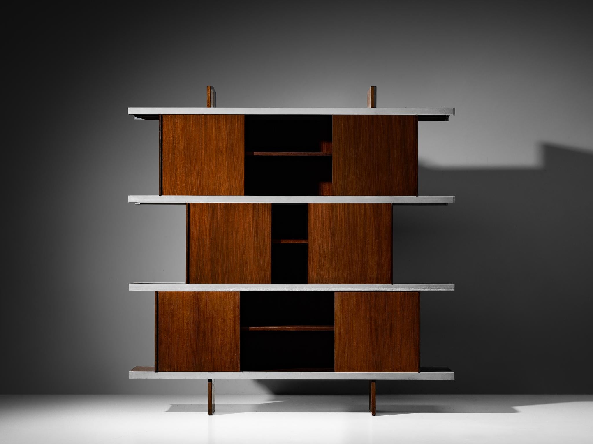 Angelo Mangiarotti Cabinet in Wood and Aluminium