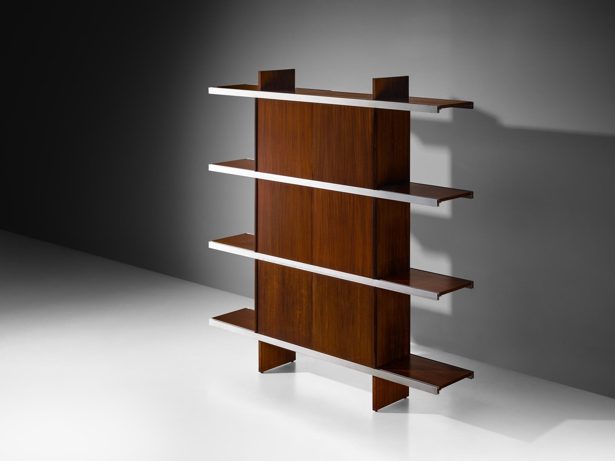 Angelo Mangiarotti Cabinet in Wood and Aluminium