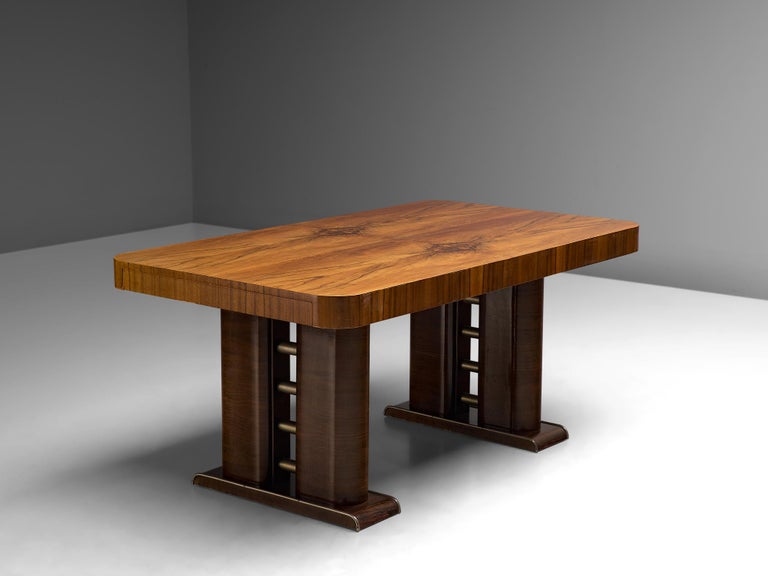 Italian Art Deco Table in Walnut