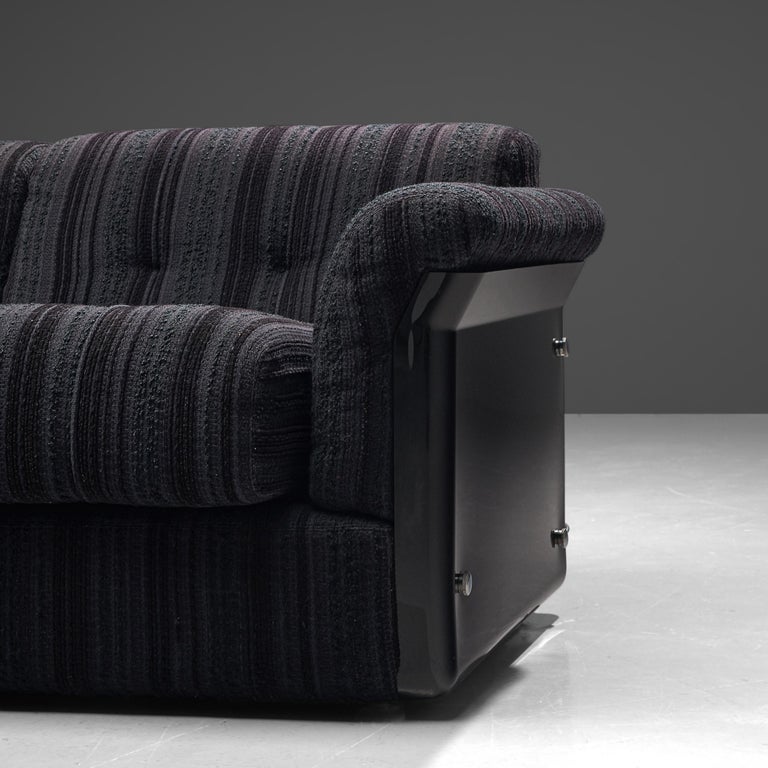 Vittorio Introini for Saporiti 'Larissa' Sofa in Purple Black Upholstery