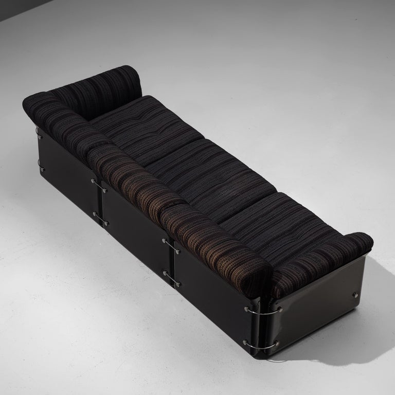 Vittorio Introini for Saporiti 'Larissa' Sofa in Purple Black Upholstery